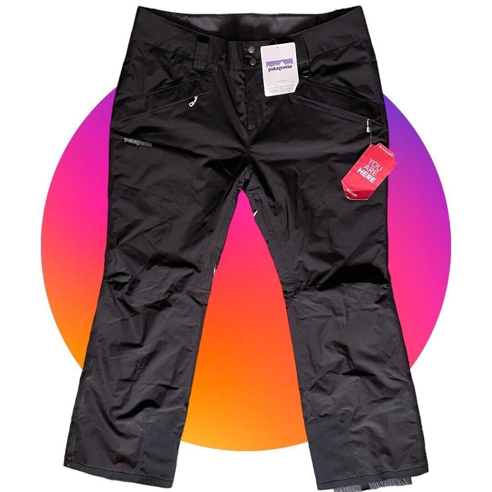 PATAGONIA WOMEN'S SNOWBELLE Recco SNOW PANTS Ski Snowboard Sz XL Black 2X NWT
